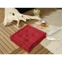 Coussin de sol 50 x 50 x 10 cm  Déperlant anti UV Rouge