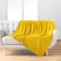 Plaid 125 x 150 cm flanelle relief unie nelia Jaune