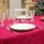 Nappe rectangle 140 x 300 cm jacquard flocons Rouge
