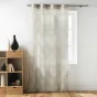 Voilage a oeillets 140 x 240 cm effet lin tissé imprime Indila Beige