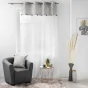 Panneau a oeillets 140 x 240 cm voile sable+top imp met+pompon vilanelle Sans