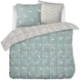 couette imprimée 240 x 220 cm + 2 taies d'oreiller 60 x 60 cm coton imprimé petits papiers
