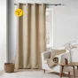 Lot de 2 Rideaux tamisant a oeillets 140 x 240 cm bouclette Wooly Beige