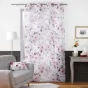 Panneau a oeillets 140 x 240 cm voile sable imprime velvet flower Blanc