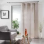 Voilage a anneaux 140 x 240 cm effet lin Milza Beige