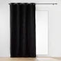 Rideau tamisant à œillets bouclette unie Wooly Noir 140 x 240 cm