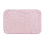 Tapis de bain 50 x 80 cm microfibre unie relief ricochet Rose Poudre