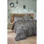 Housse de couette 200 x 200 cm double gaze de coton imprimée Capucine Bleu foncé