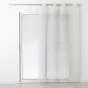Voilage à oeillets 140 x 240 cm luminette fils metallises dixie Blanc/or