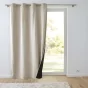 Lot de 2 Rideaux isolant thermique a oeillets 140 x 260 cm velours relief Polarchic Sable