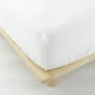 Drap housse 2 personnes 160 x 200 cm double gaze coton 57 fils Angelia Blanc