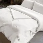 Bout de lit double gaze de coton à pompons 90 x 200 cm Gaia Blanc