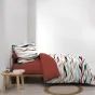 Parure 3 p. 240 x 220 cm polycoton  52 fils Vagueline Rouge
