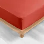 Drap housse queen size 160 x 200 cm bonnet 30 cm percale de coton 78 fils Tomette