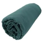 Pack Parure de couette 140x200 cm + Drap housse 90x190 + 1 taie Gaze de coton Bio Bleu canard