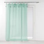 Voilage à passants + pompons 140 x 240 cm polyester effet lin Dalila Sauge