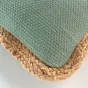Coussin déhousssable passepoil 30 x 50 cm polycoton +jute Akina Sauge