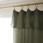 Rideau ajustable + 8 anneaux pince 140 x 270 cm lin lavé français luxe soline Vert kaki