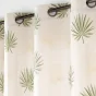 Rideau a oeillets 140 x 240 cm polycoton imprime metallise lotus Vert