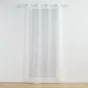 Voilage a oeillets 140 x 240 cm voile sablé brodé Galactee Blanc