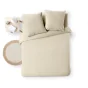 Parure de lit 3 pièces 240 x 220 cm en fils teints lavés unis – Meline Sable (60 fils)