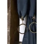 Lot de 2 rideaux 140 x 300 cm réglables double gaze de coton Bleu nuit