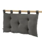 Lot de 2 Têtes de lit 5 boutons avec passants – 50 x 80 cm – Gaze de coton Gaïa Anthracite