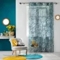 Panneau a oeillets 140 x 280 cm voile sable imprime milady Bleu