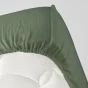 Drap housse 2 personnes 140 x 190 cm double gaze coton 57 fils Angelia Kaki