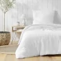 Parure de lit 140 x 200 cm double gaze coton uni 57 fils Angelia Blanc