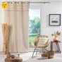 Lot de 2 Rideaux  tamisant en coton 140 x 240 cm Atlas naturel