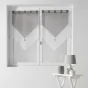 Paire pompon passants 2 x 60 x 90 cm voile bicolore duo Blanc/Gris