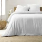 Parure de lit 260 x 240 cm double gaze coton uni 57 fils Angelia Blanc