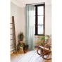 rideau ajustable + 8 anneaux pince 140 x 300 cm gaze de coton unie gaïa eucalyptus
