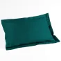 Taie d'oreiller volant plat 50 x 70 cm uni 57 fils lina  +point bourdon Petrole