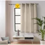 Lot de 2 Rideaux Petite Hauteur 135 x 180 cm – Twily Naturel – Polycoton