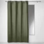 Lot de 2 rideaux a oeillets 140 x 240 cm 100% coton uni Panama Kaki