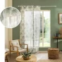 Voilage a oeillets 140 x 240 cm voile sable imprime Palmea Vert