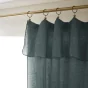 Lot de 2Rideau ajustable + 8 anneaux pince 140 x 270 cm lin lavé français luxe soline Ardoise