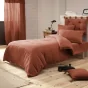 Pack Parure de couette 140x200 cm + Drap housse 90x190 + 1 taie Gaze de coton Bio Terracotta