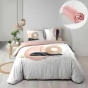 Pack parure de couette 260 x 240 cm Novaline + drap housse 140 x 190 cm Beige