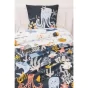 parure de lit (housse de couette + 2 taies d'oreiller) 200 x 200 cm coton imprimé octopia
