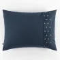 Taie d'oreille brodée 100% coton luxe 57 fils 50 x 70 cm Agathe Bleu foncé