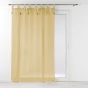 Voilage à passants + pompons 140 x 240 cm polyester effet lin Dalila Miel