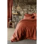 Housse de couette 260 x 240 cm Lin lavé français luxe Soline Orange