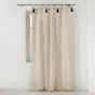 Lot de 2 rideaux tamisant a passants + pompons 140 x 240 cm polycoton Cyrine Beige