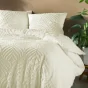 Parure 3 p. 260 x 240 cm microfibre unie tuftee heltie Ivoire