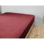 Drap Housse Double Gaze de Coton Bordeaux – 160 x 200 cm – Bonnet 30 cm