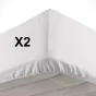 Lot de 2 Draps housse bonnet 30 cm 2 personnes 140 x 190 cm microfibre Oscar Blanc