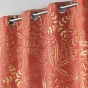 Lot de 2  Rideaux tamisant à oeillets 140 x 260 cm Imprimé métalillisé Belflor Terracotta/Or